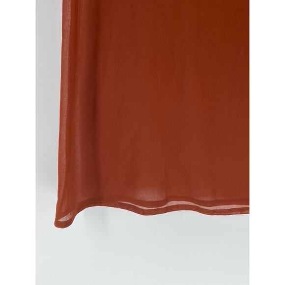 UNBRANDED Women’s Burnt Orange Crewneck Sheer Short Sleeve Midi Dress SZ OS - Picture 6 of 7